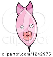 Clipart Of A Pink Missile Royalty Free Vector Illustration