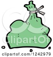 Clipart Of A Green Trash Bag Royalty Free Vector Illustration by lineartestpilot