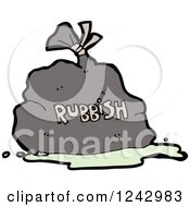Clipart Of A Rubbish Bag Royalty Free Vector Illustration by lineartestpilot