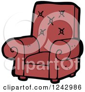 Clipart Of A Red Arm Chair Royalty Free Vector Illustration by lineartestpilot
