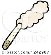Clipart Of A Smoking Cigarette Royalty Free Vector Illustration by lineartestpilot