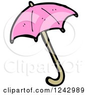 Clipart Of A Pink Umbrella Royalty Free Vector Illustration