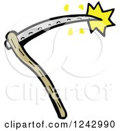 Clipart Of A Scythe Making Contact Royalty Free Vector Illustration by lineartestpilot