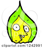 Clipart Of A Happy Green Flame Royalty Free Vector Illustration by lineartestpilot