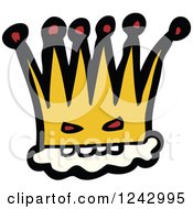 Clipart Of A Gold Crown With An Evil Face Royalty Free Vector Illustration