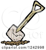 Clipart Of A Digging Shovel Royalty Free Vector Illustration by lineartestpilot