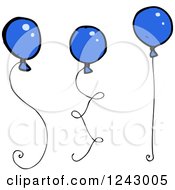 Poster, Art Print Of Blue Balloons