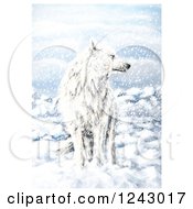 Poster, Art Print Of White Wolf In The Snow