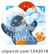 Poster, Art Print Of Jolly Christmas Penguin In The Snow