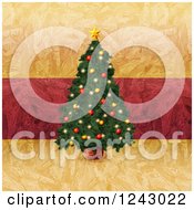 Clipart Of A Painted Christmas Tree Over Texture Royalty Free Illustration by lineartestpilot
