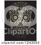 Poster, Art Print Of Floral Day Of The Dead Skull On Black