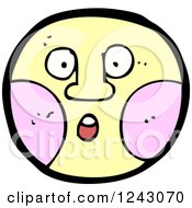Clipart Of A Surprised Yellow And Pink Ball Royalty Free Vector Illustration