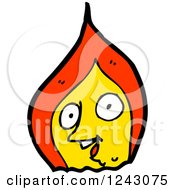 Clipart Of A Happy Flame Royalty Free Vector Illustration by lineartestpilot