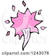 Clipart Of A Pink Burst And Tongue Royalty Free Vector Illustration