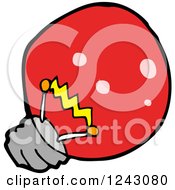 Clipart Of A Red Light Bulb Royalty Free Vector Illustration