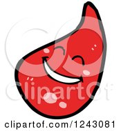 Clipart Of A Happy Red Blood Drop Royalty Free Vector Illustration by lineartestpilot
