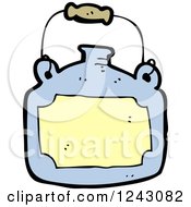 Clipart Of A Blue Pot Royalty Free Vector Illustration