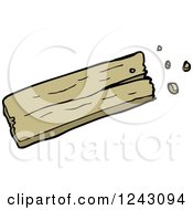 Clipart Of A Wooden Board Royalty Free Vector Illustration by lineartestpilot