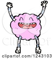 Clipart Of A Happy Pink Cloud Royalty Free Vector Illustration