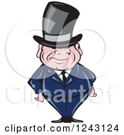 Clipart Of A Chubby Short Man In A Top Hat And Suit Royalty Free Vector Illustration