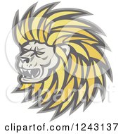 Poster, Art Print Of Growling Male Lion Head