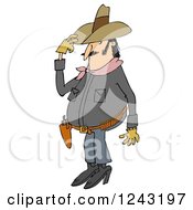 Poster, Art Print Of Chubby Cowboy Tipping His Hat