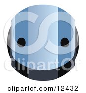 Blue Metal Robot Face Clipart Illustration