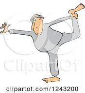 Poster, Art Print Of Chubby White Man Stretching Or Doing Yoga