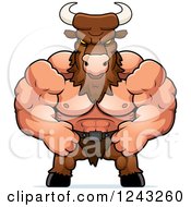 Clipart Of A Muscular Brute Minotaur Royalty Free Vector Illustration by Cory Thoman
