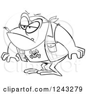 Black And White Cartoon Bad Toad