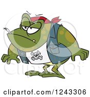 Clipart Of A Cartoon Bad Toad Royalty Free Vector Illustration