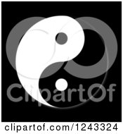 Clipart Of A Yin Yang On Black Royalty Free Illustration