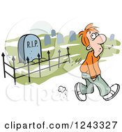 Poster, Art Print Of Caucasian Man Whistling While Walking Past A Graveyard