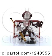 Poster, Art Print Of 3d Red Android Robot Hockey Goalie
