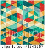 Clipart Of A Distressed Geometric Background Royalty Free Vector Illustration