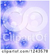 Clipart Of A Purple Flower Background With Rays And Text Space Royalty Free Vector Illustration