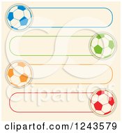 Poster, Art Print Of Colorful Soccer Ball Results Banners Over Beige