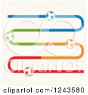 Clipart Of Colorful Soccer Ball And Curve Buttons Royalty Free Vector Illustration