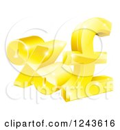 Poster, Art Print Of 3d Gold Percent And Pound Sterling Currency Symbols
