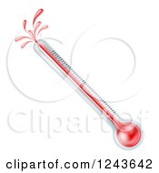 Clipart Of A Hot Thermometer Exploding From The End Royalty Free Vector Illustration