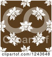 Poster, Art Print Of Seamless Background Pattern Of Brown Damask Floral 3