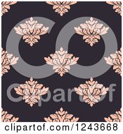 Clipart Of A Seamless Background Pattern Of Damask Floral Royalty Free Vector Illustration