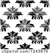 Poster, Art Print Of Seamless Background Pattern Of Black And White Damask Floral 8