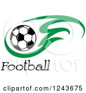 Clipart Of A Flaming Soccer Ball And Football Text Royalty Free Vector Illustration