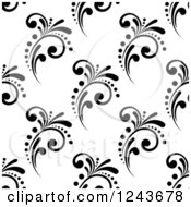 Poster, Art Print Of Seamless Background Pattern Of Black And White Flourishes