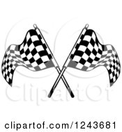 Poster, Art Print Of Crossed Black And White Checkered Racing Flags