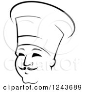 Clipart Of A Happy Black And White Male Chef Wearing A Toque Hat 25 Royalty Free Vector Illustration