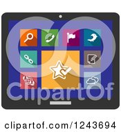 Poster, Art Print Of Colorful Multimedia Icons On A Tablet Screen