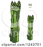 Clipart Of Bunches Of Asparagus Royalty Free Vector Illustration