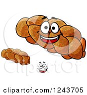 Clipart Of A Happy Smiling Plaited Poppy Seed Bread Character Royalty Free Vector Illustration